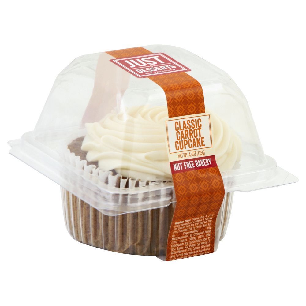 Just Desserts Cream Cheese Frosting Classic Carrot Cupcake, 4.4 Ounce -- 6 Per Case