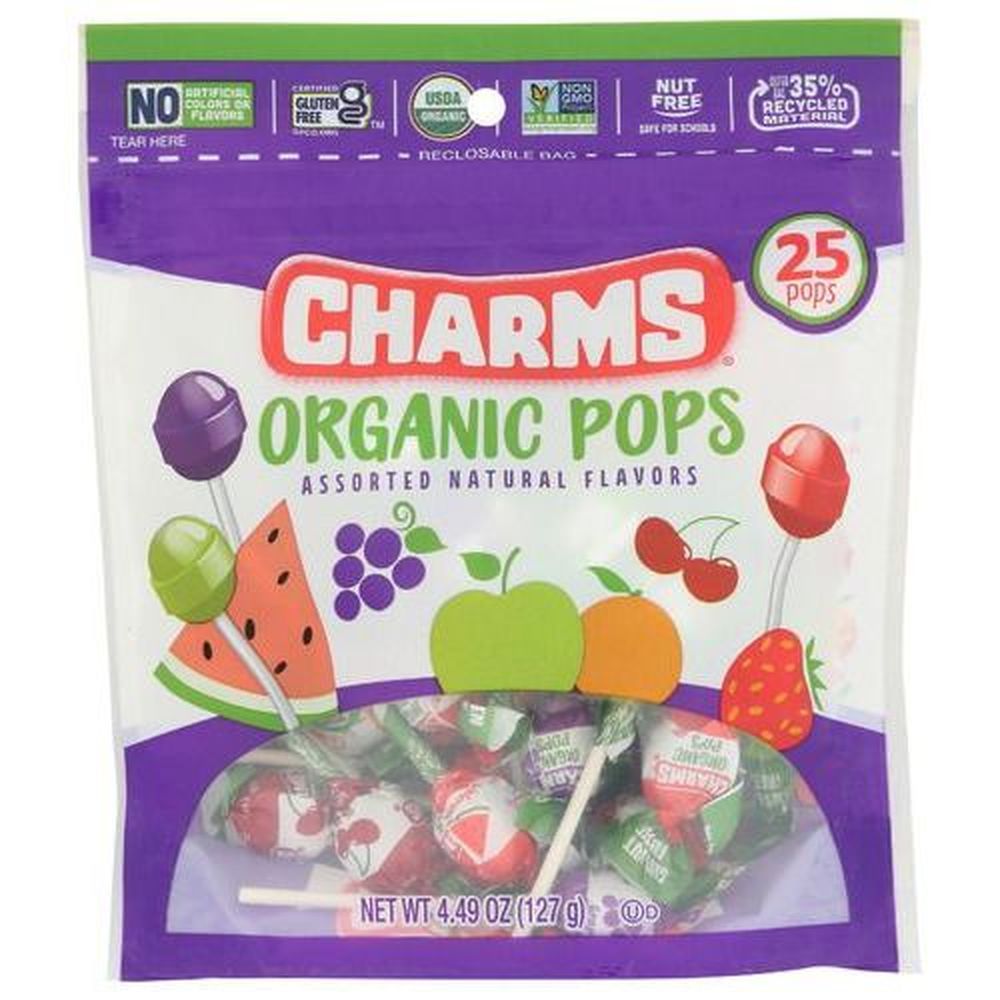 Charms Organic Lollipops - Varity Pack, 4.49 Ounce -- 6 Per Case