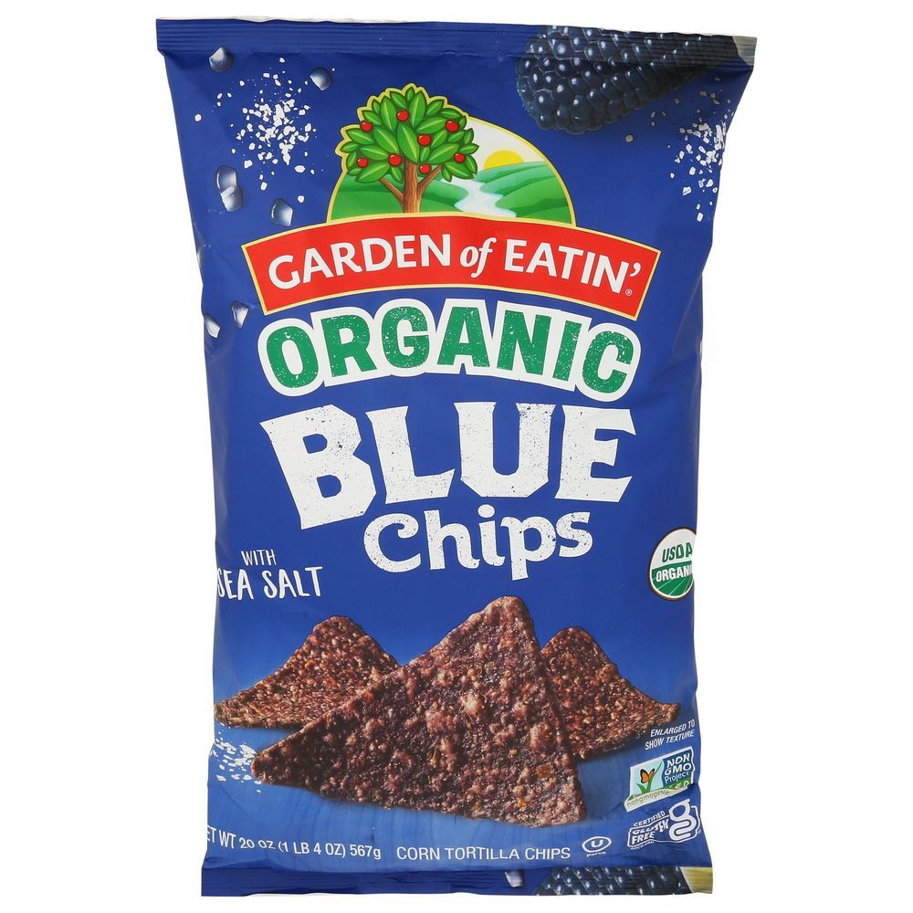 Garden Of Eatin' Organic Blue Corn Tortilla Chips With Sea Salt, 20 Ounce -- 10 Per Case