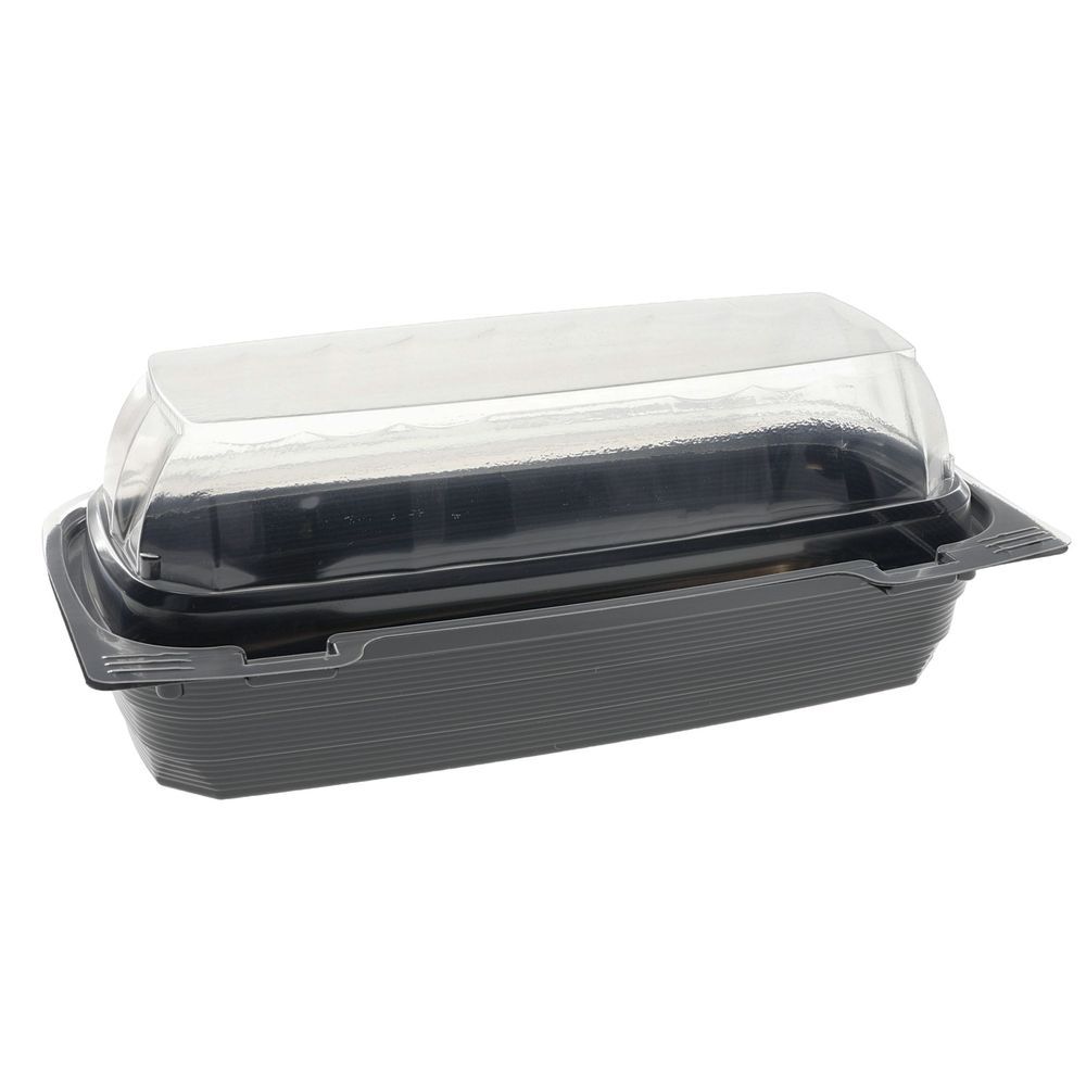 Smartlock Ops Black Base Hoagie Container With Clear Hinged Lid, 8.3 X 3.9 X 3.3 Inch -- 240 Per Case