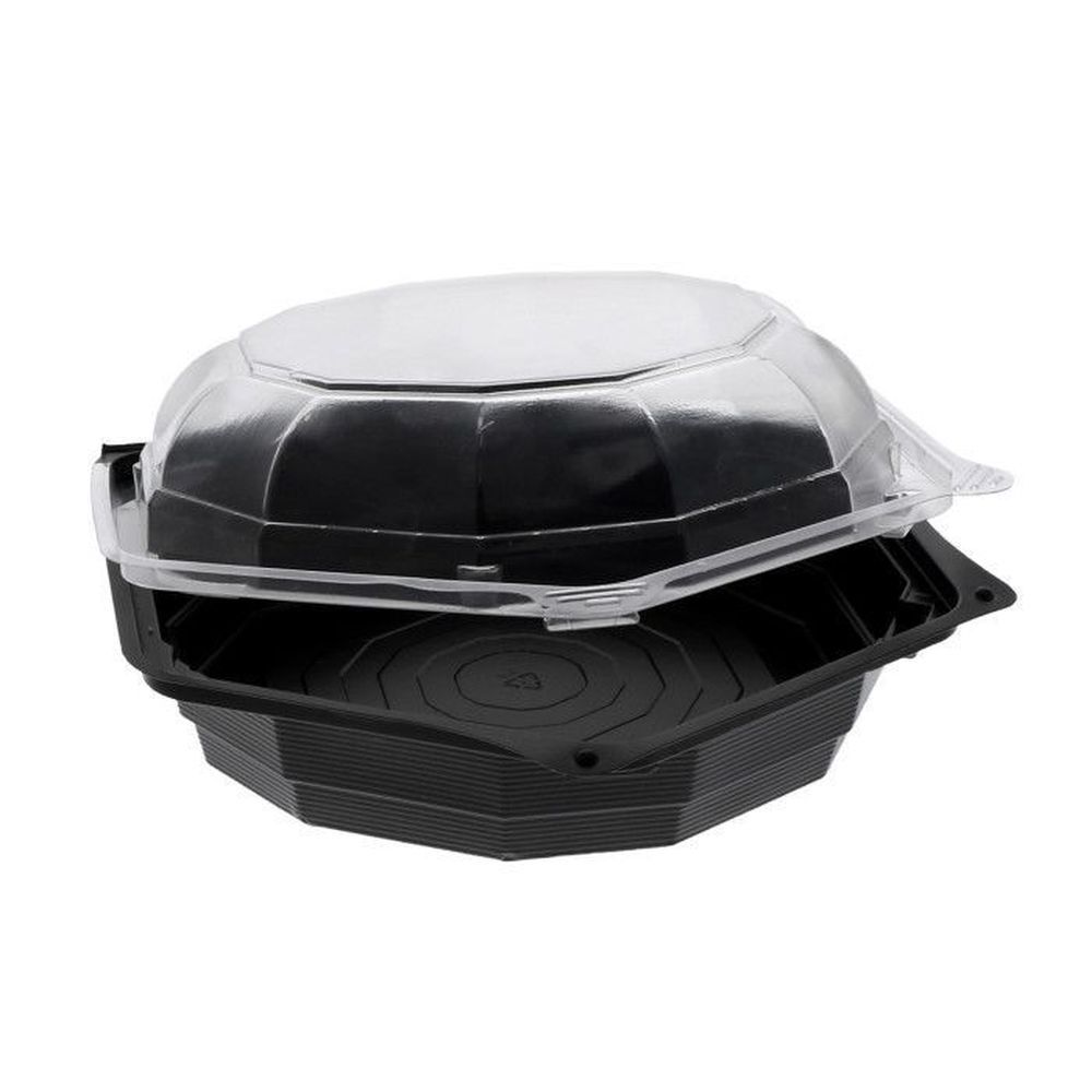 Smartlock Ops Black Base Hexagon Container With Clear Hinged Lid, 22.5 Ounce Capacity -- 120 Per Case