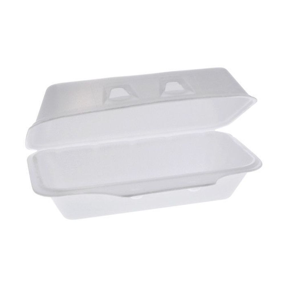Smartlock White Polystyrene Foam Sandwich Container With Hinged Lid, 8.8 X 4.5 X 3 Inch -- 440 Per Case