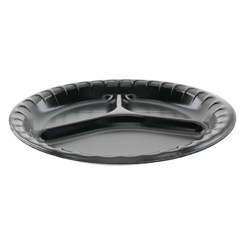 Placesetter Black Ps Foam 3-compartment Deluxe Laminated Plate, 10.25 Inch -- 540 Per Case