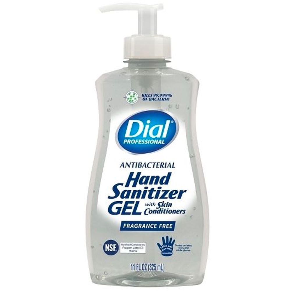 Dial Professional Fragrance-free Antibacterial Hand Sanitizer Gel With Skin Conditioners, 11 Fluid Ounce -- 12 Per Case
