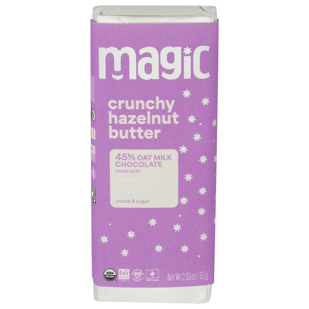 Magic Crunchy Hazelnut Butter Oat Milk Chocolate Bar, 2.93 Ounce -- 12 Per Case