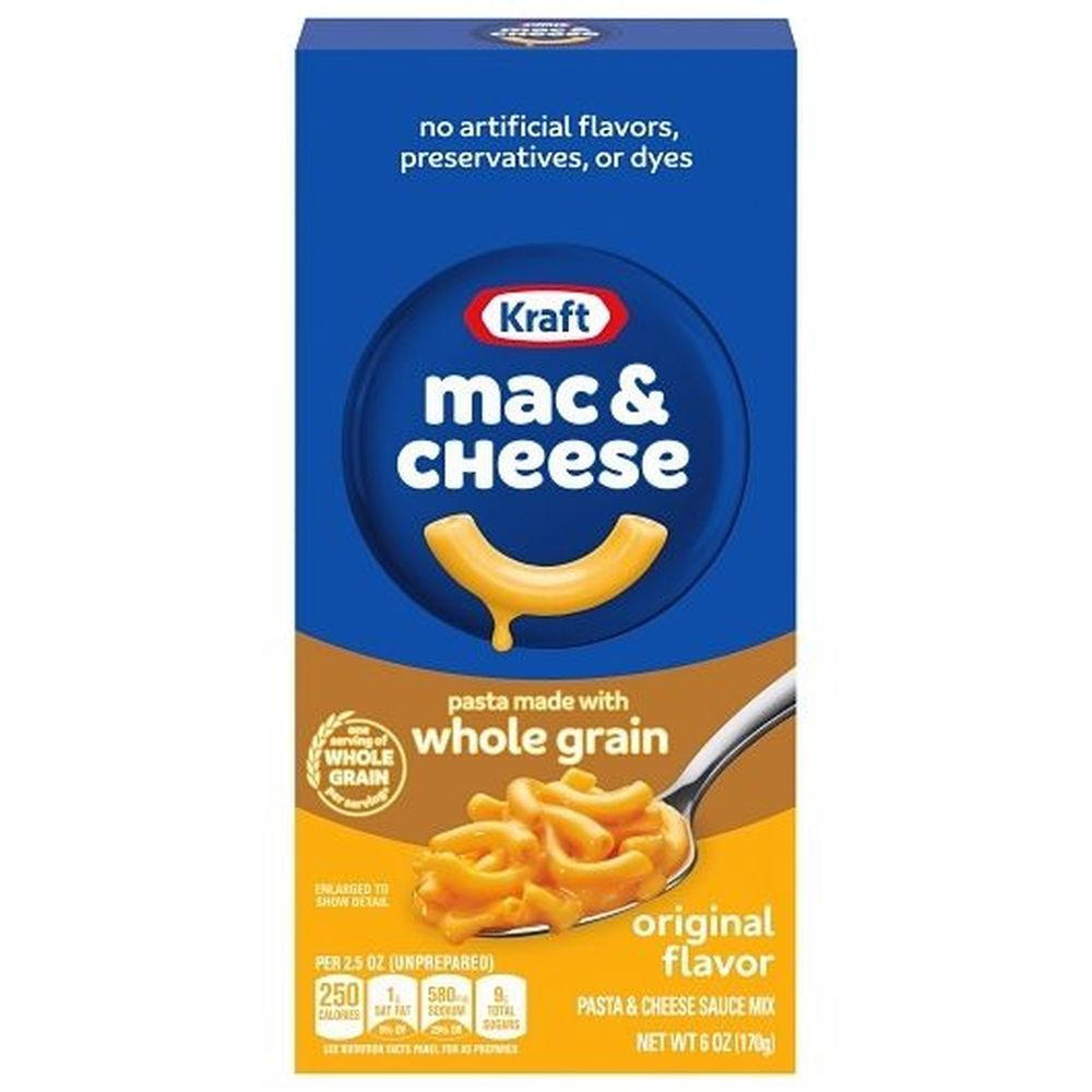Kraft Whole Grain Mac N Cheese Dinner, 6 Ounce -- 12 Per Case