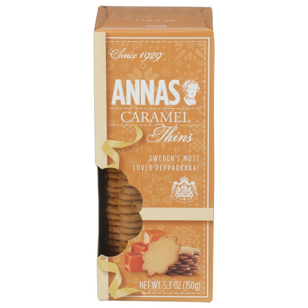 Annas Caramel Thins Cookie, 5.3 Ounce -- 12 Per Case