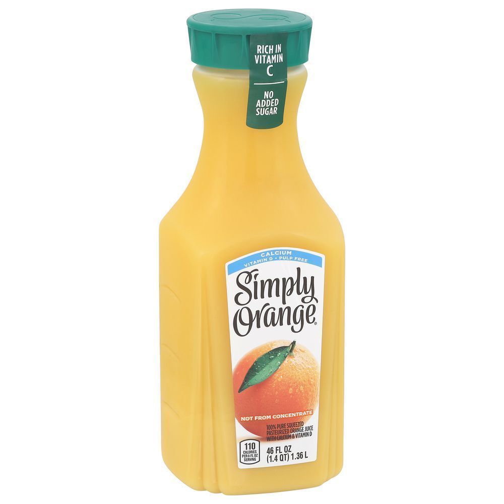 Simply Orange Pulp Free Orange Juice With Calcium And Vitamin D, 46 Fluid Ounce -- 6 Per Case