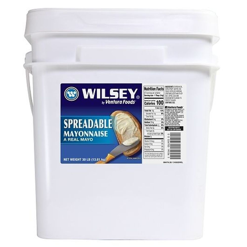 Wilsey Traditional Flavor Spreadable Mayonnaise - Square Pail, 30 Pound