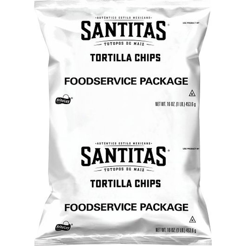 Santitas White Corn Tortilla Chips, Bulk, 1 Pound -- 8 Per Case
