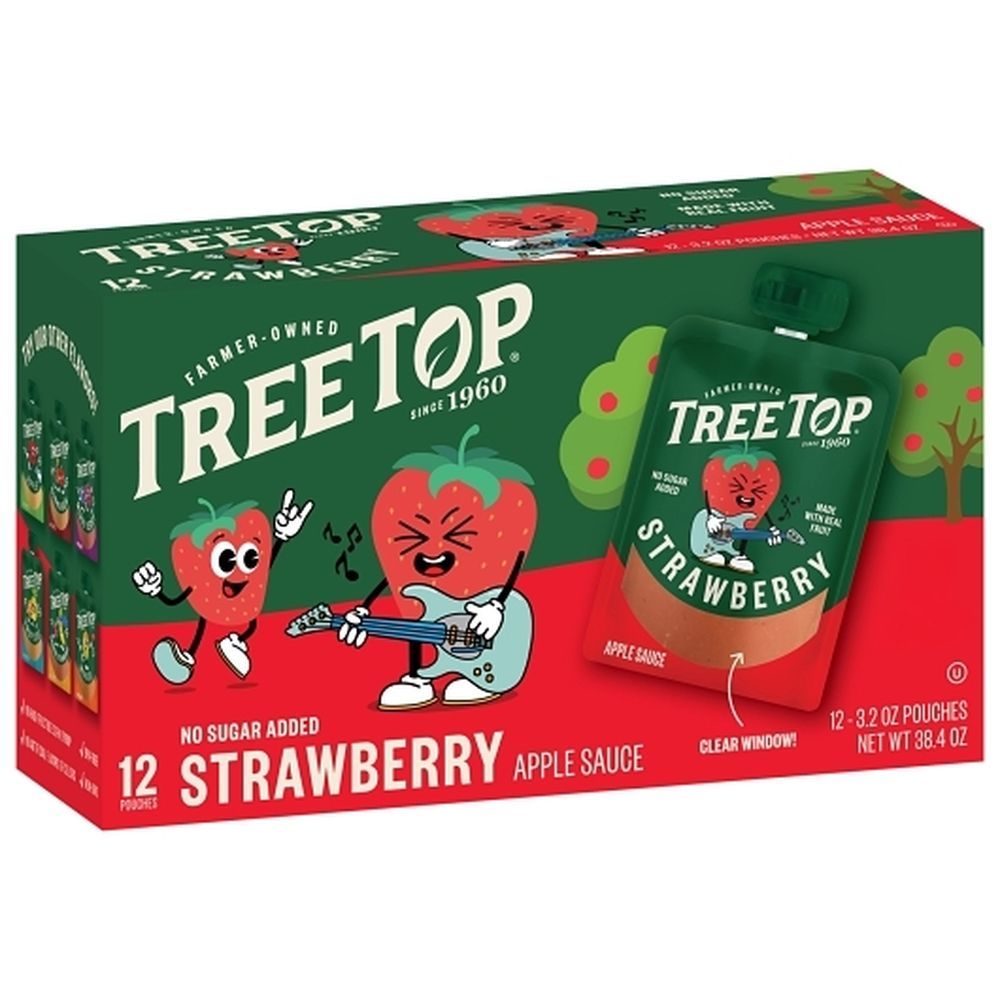 Tree Top Strawberry Apple Sauce, 38.4 Ounce Pouch -- 4 Per Case