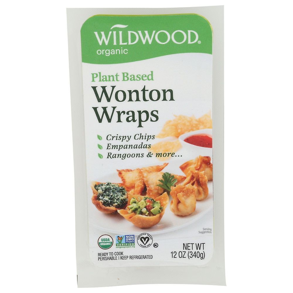 Wildwood Organic Plant Based Wonton Wraps, 12 Ounce -- 6 Per Case
