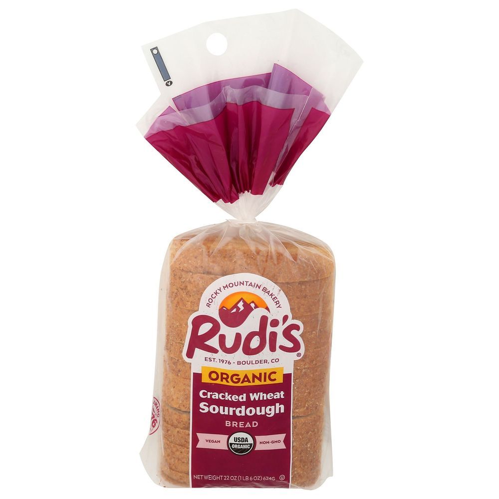 Rudis Rocky Mountain Bakery Organic Cracked Wheat Sourdough Bread, 22 Ounce -- 8 Per Case
