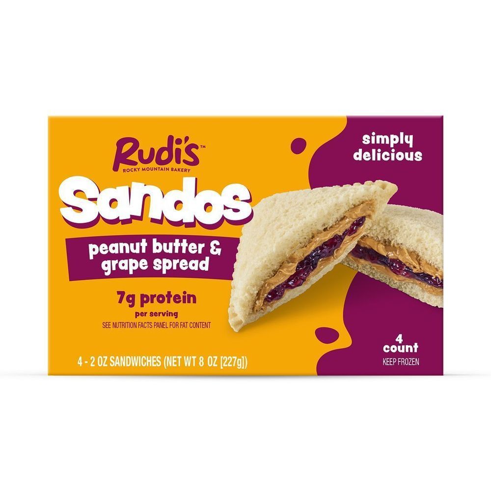 Rudis Rocky Mountain Bakery Peanut Butter And Grape Spread Sandos, 8 Ounce -- 6 Per Case