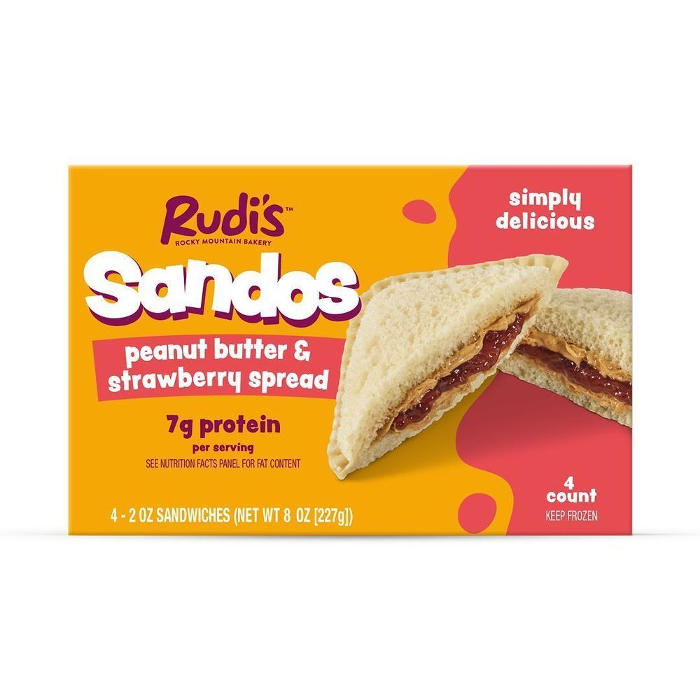 Rudis Rocky Mountain Bakery Peanut Butter And Strawberry Spread Sandos, 8 Ounce -- 6 Per Case