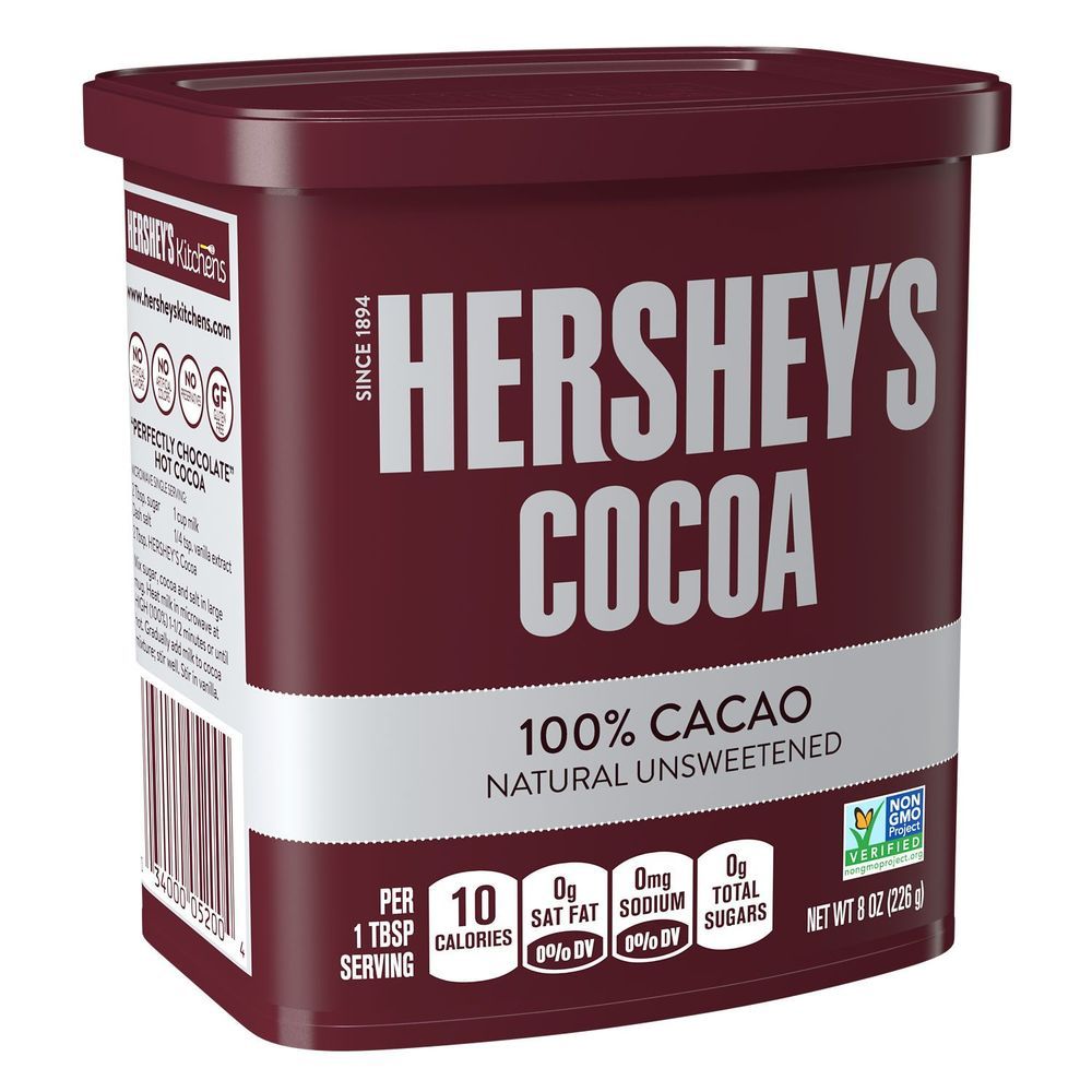 Hershey's Natural Unsweetened 100 Percent Cocoa, 8 Ounce -- 12 Per Case