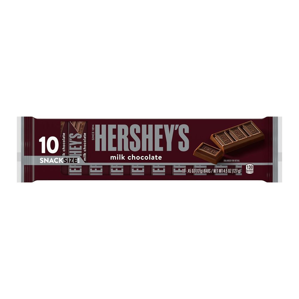Hershey's Milk Chocolate Snack Size Candy Bar, 4.5 Ounce -- 30 Per Case