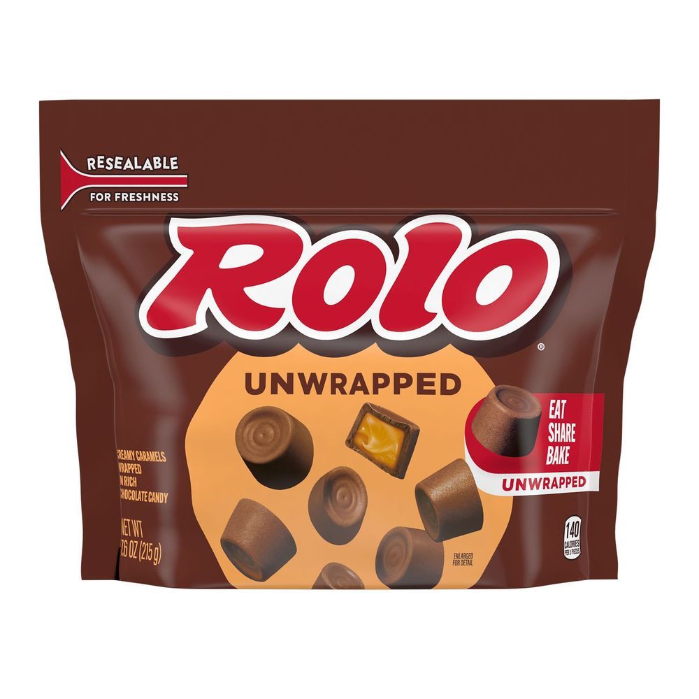 Rolo Unwrapped Rich Chocolate Caramels Candy, 7.6 Ounce -- 8 Per Case