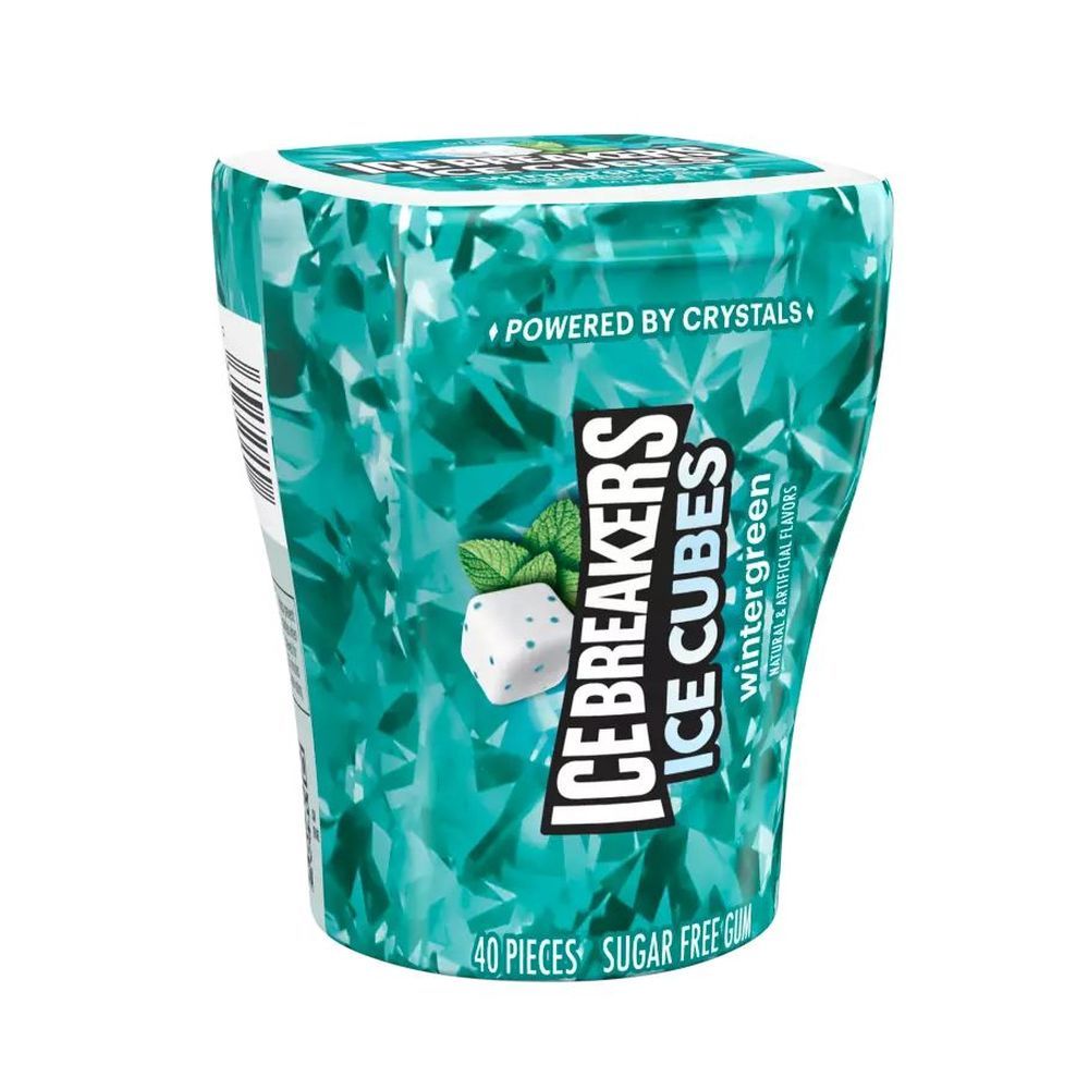 Ice Breakers Ice Cubes Wintergreen Flavored Sugar Free Gum - Bottle Pack, 3.24 Ounce -- 32 Per Case
