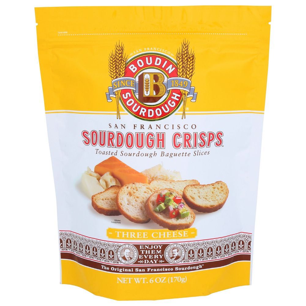 Boudin Sourdough San Francisco Three Cheese Sourdough Crisps, 6 Ounce -- 11 Per Case