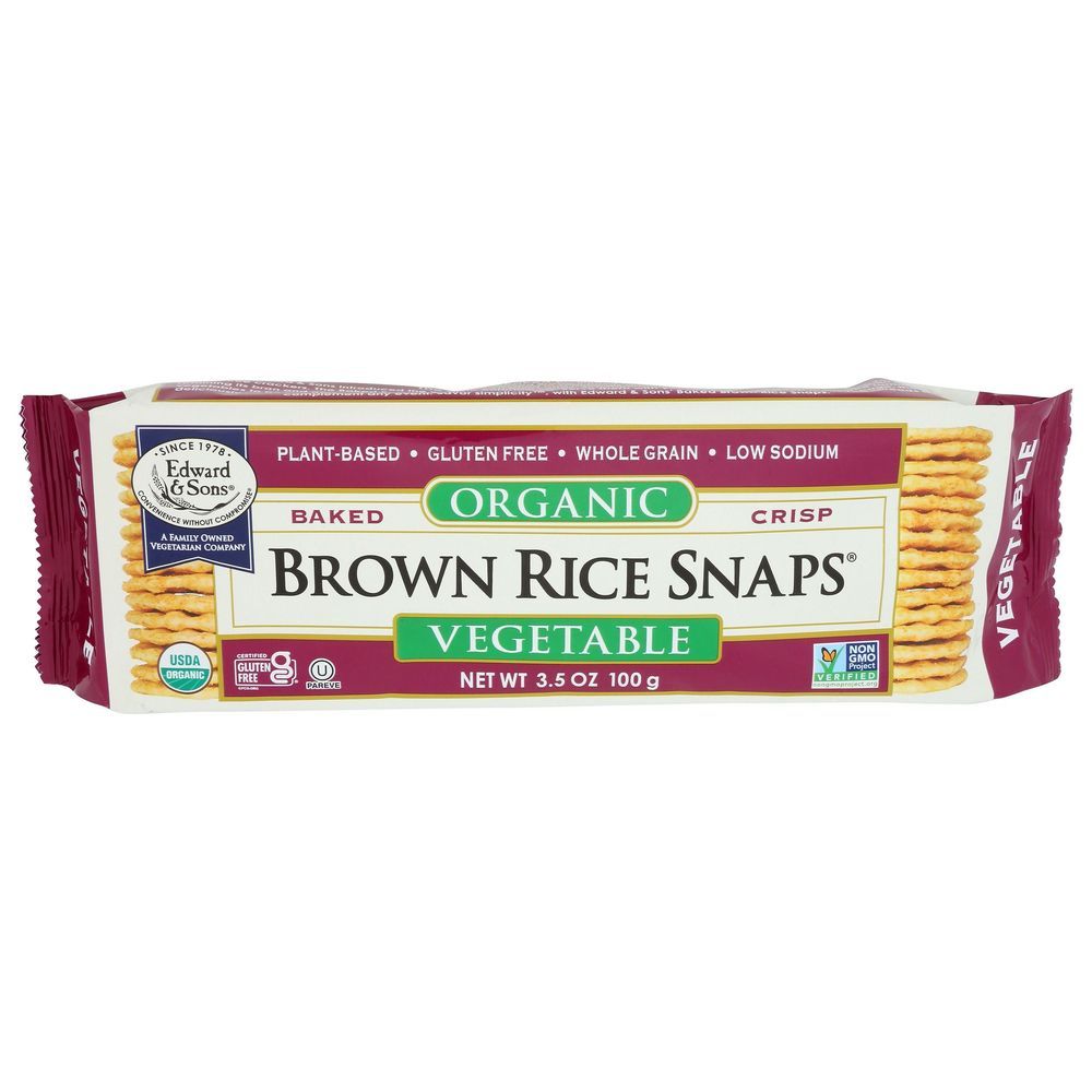 Edward & Sons Organic Vegetable Brown Rice Snaps, 3.5 Ounce -- 12 Per Case