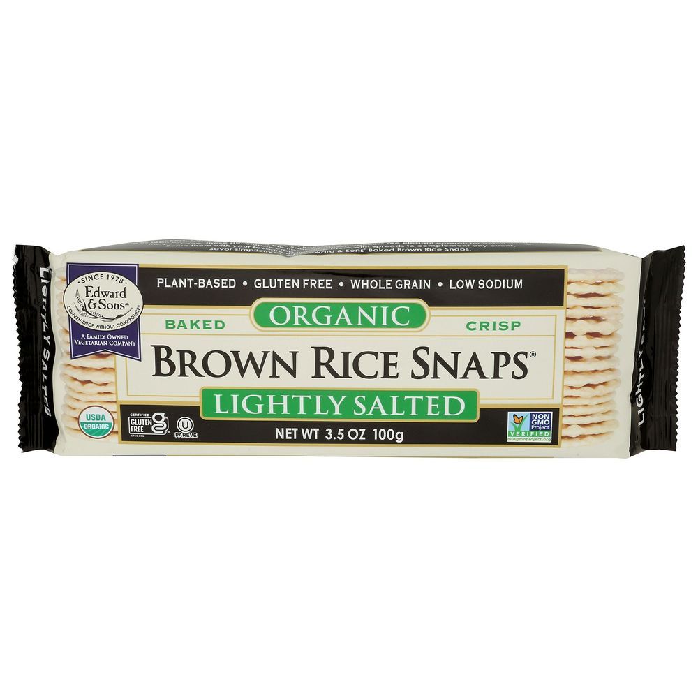Edward & Sons Organic Lightly Salted Brown Rice Snaps, 3.5 Ounce -- 12 Per Case