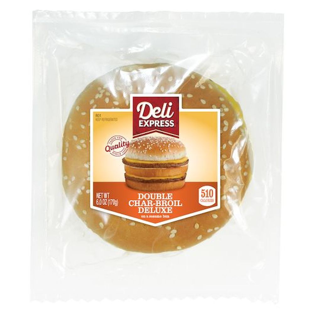 Deli Express Double Charbroil Deluxe Sandwich, 6 Ounce -- 8 Per Case