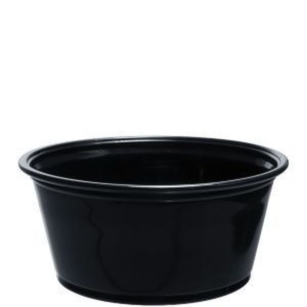 Conex Complements Polypropylene Plastic Black Portion Container, 3.25 Ounce Capacity -- 2500 Per Case