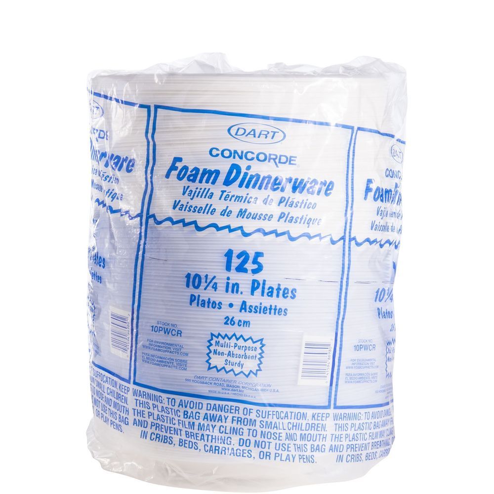 Concorde White Xps Non-laminated Foam Bowl, 10.25 Inch -- 500 Per Case