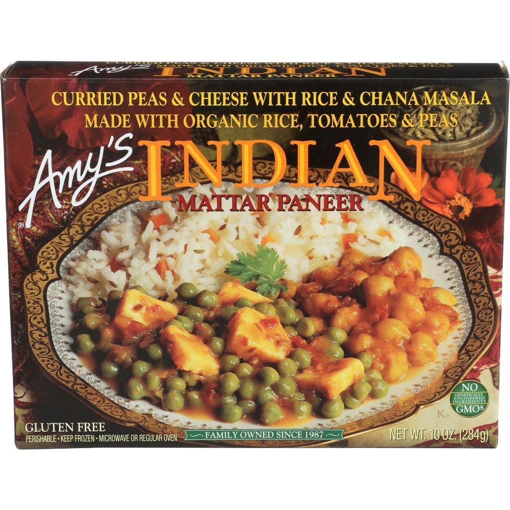 Amy's Organic Indian Mattar Paneer, 10 Ounce -- 12 Per Case