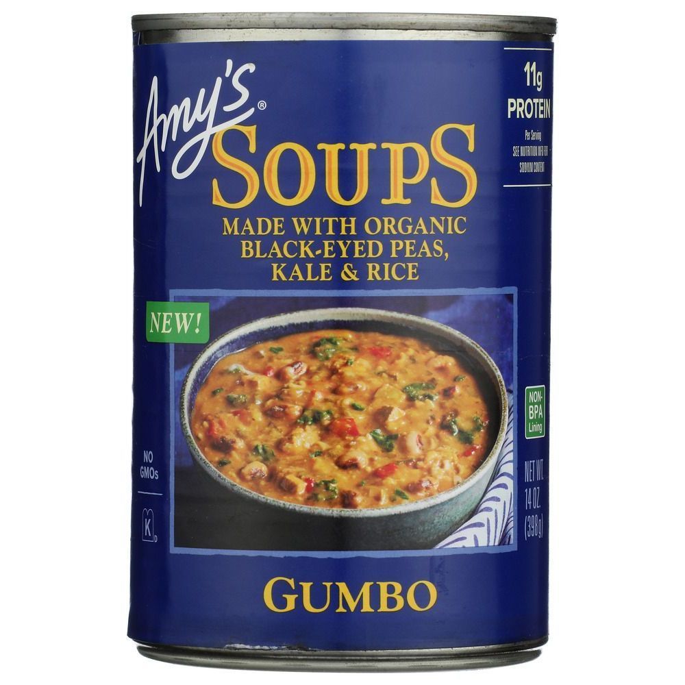 Amy's Gumbo Soup With Black Eyed Peas Kale And Rice, 14 Ounce -- 12 Per Case