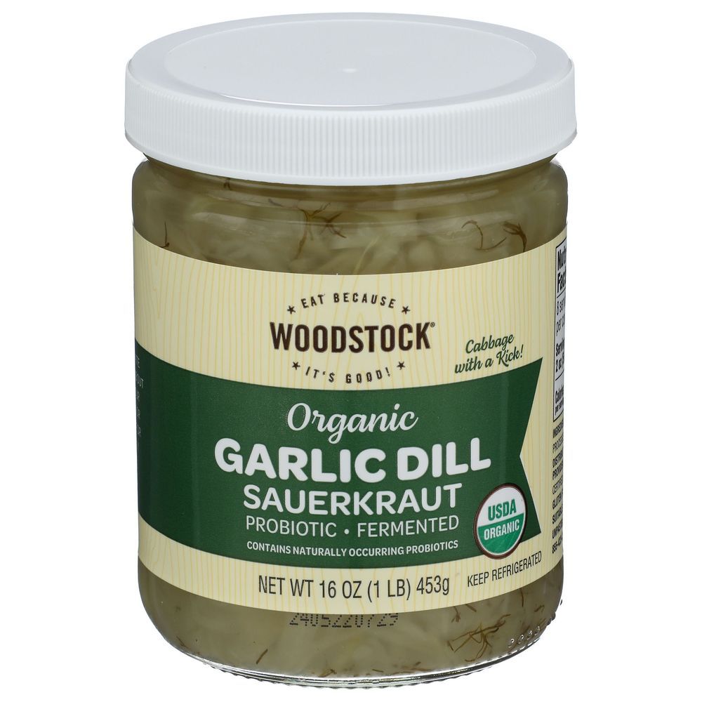 Woodstock Organic Garlic Dill Sauerkraut, 16 Ounce -- 6 Per Case