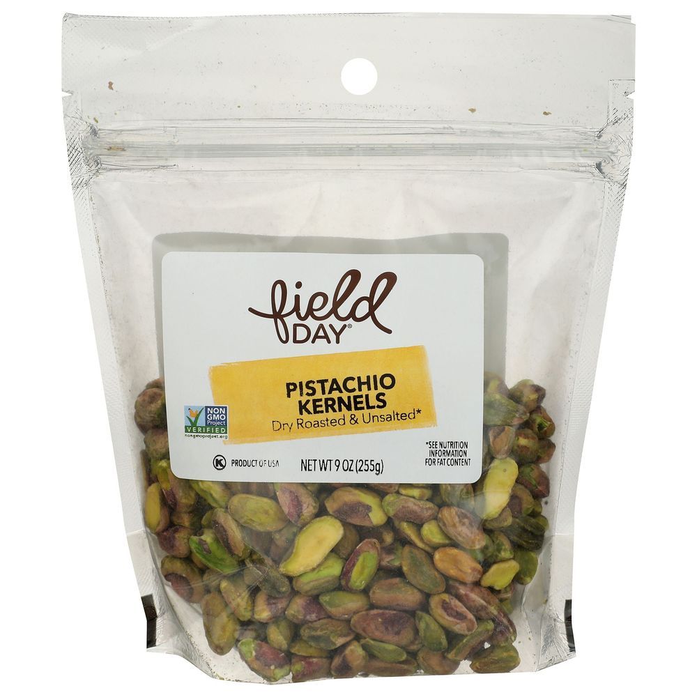 Field Day Dry Roasted And Unsalted Pistachio Kernels, 9 Ounce -- 8 Per Case