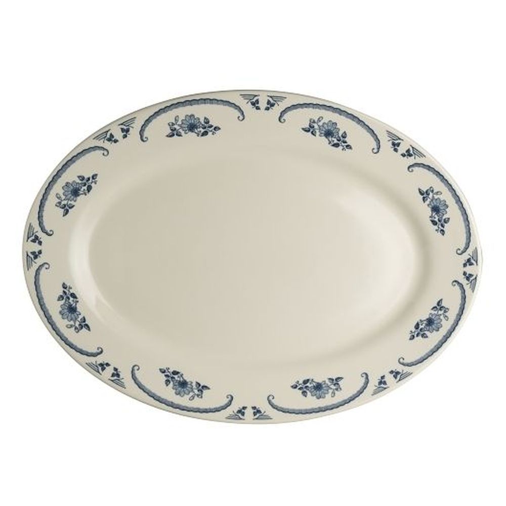 Homer Laughlin American Rose China 13 3/8 Inch Rolled Edge Oval Platter, 12 Count