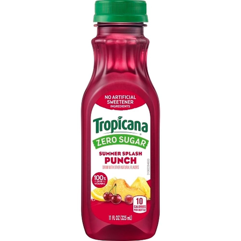 Tropicana Pure Premium Zero Sugar Summer Splash Fruit Punch, 11 Fluid Ounce -- 12 Per Case