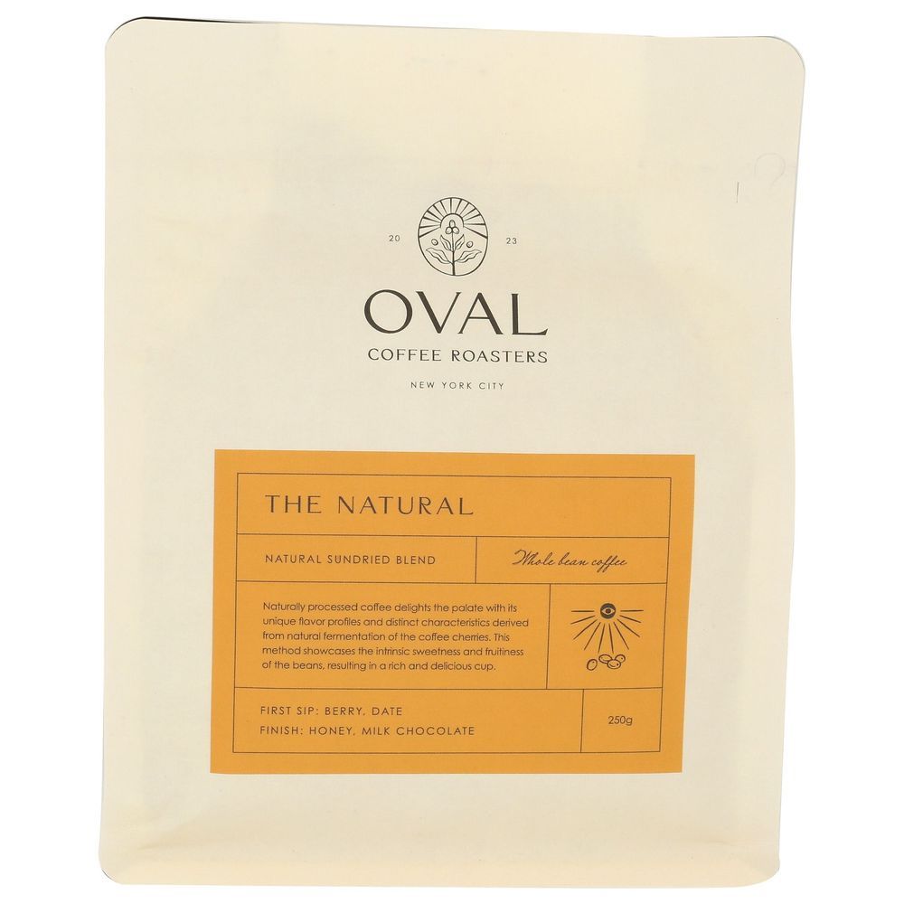 Oval The Natural Naturally Processed Light Roast Coffee, 8.82 Ounce -- 6 Per Case