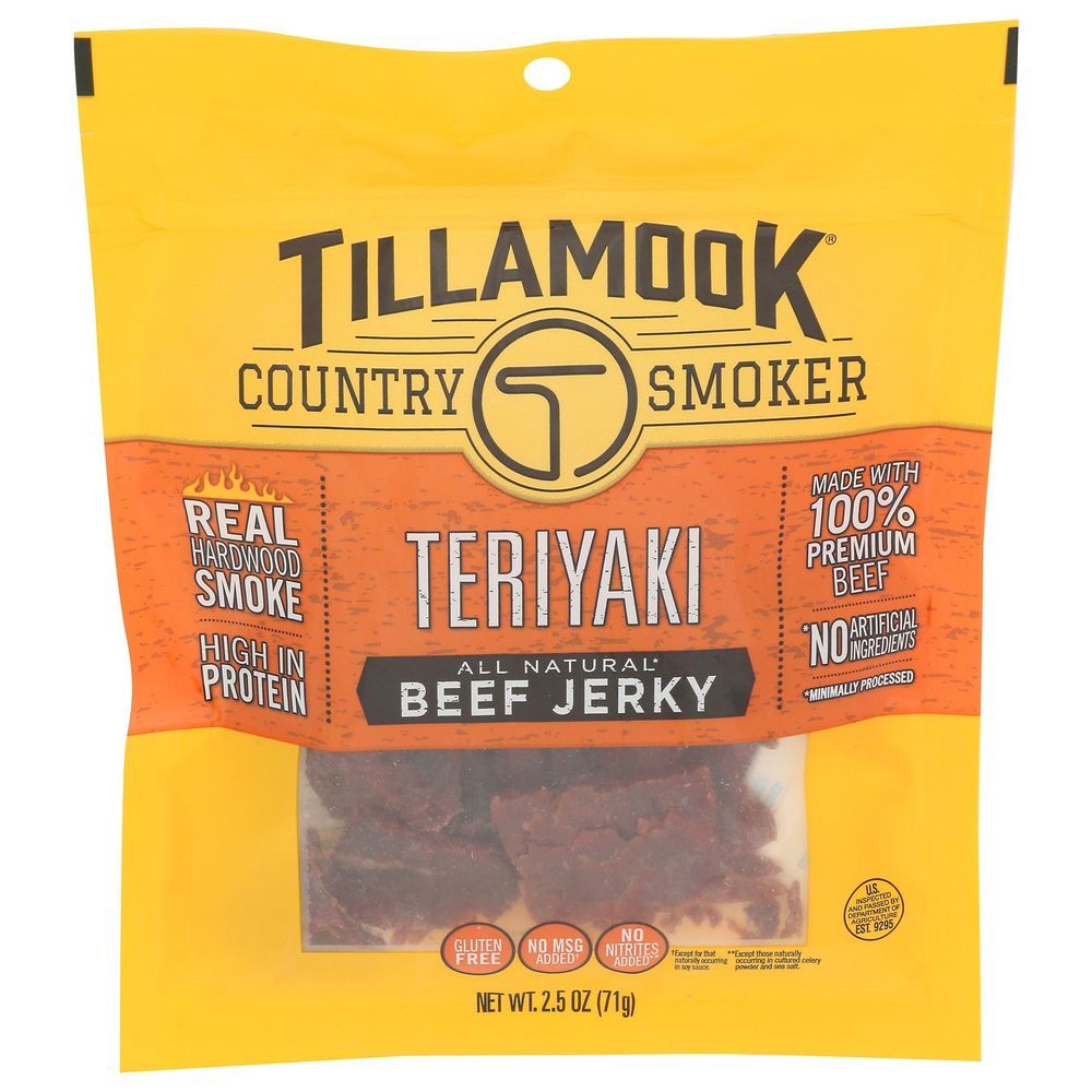 Tillamook Country Smoker Teriyaki Beef Jerky, 2.5 Ounce -- 12 Per Case