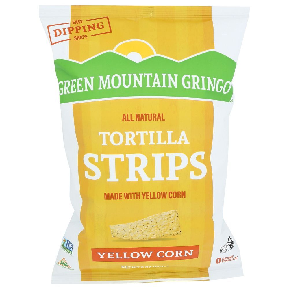 Green Mountain Gringo Yellow Corn Tortilla Strips, 8 Ounce -- 12 Per Case