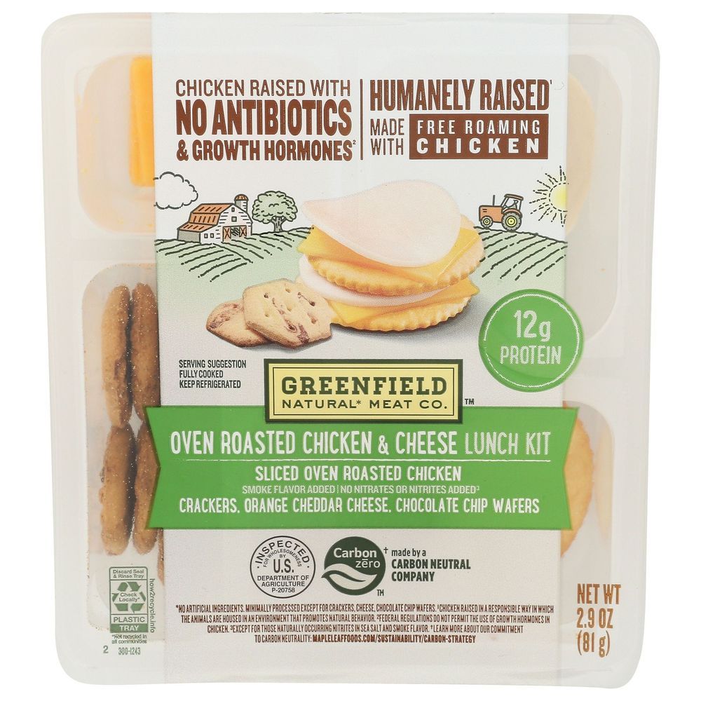 Greenfield Oven Roasted Chicken And Cheese Lunch Kit, 2.9 Ounce -- 12 Per Case