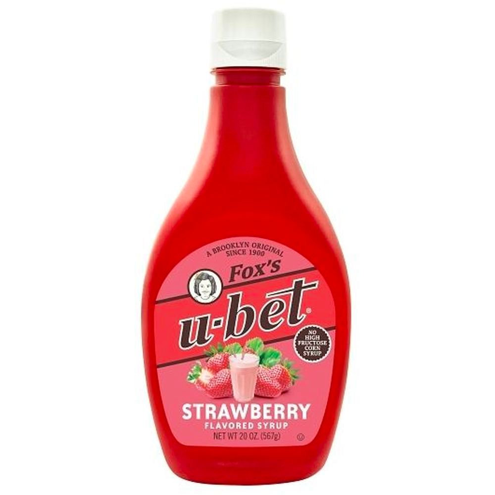 Foxs U-bet Strawberry Flavored Syrup, 20 Ounce -- 12 Per Case