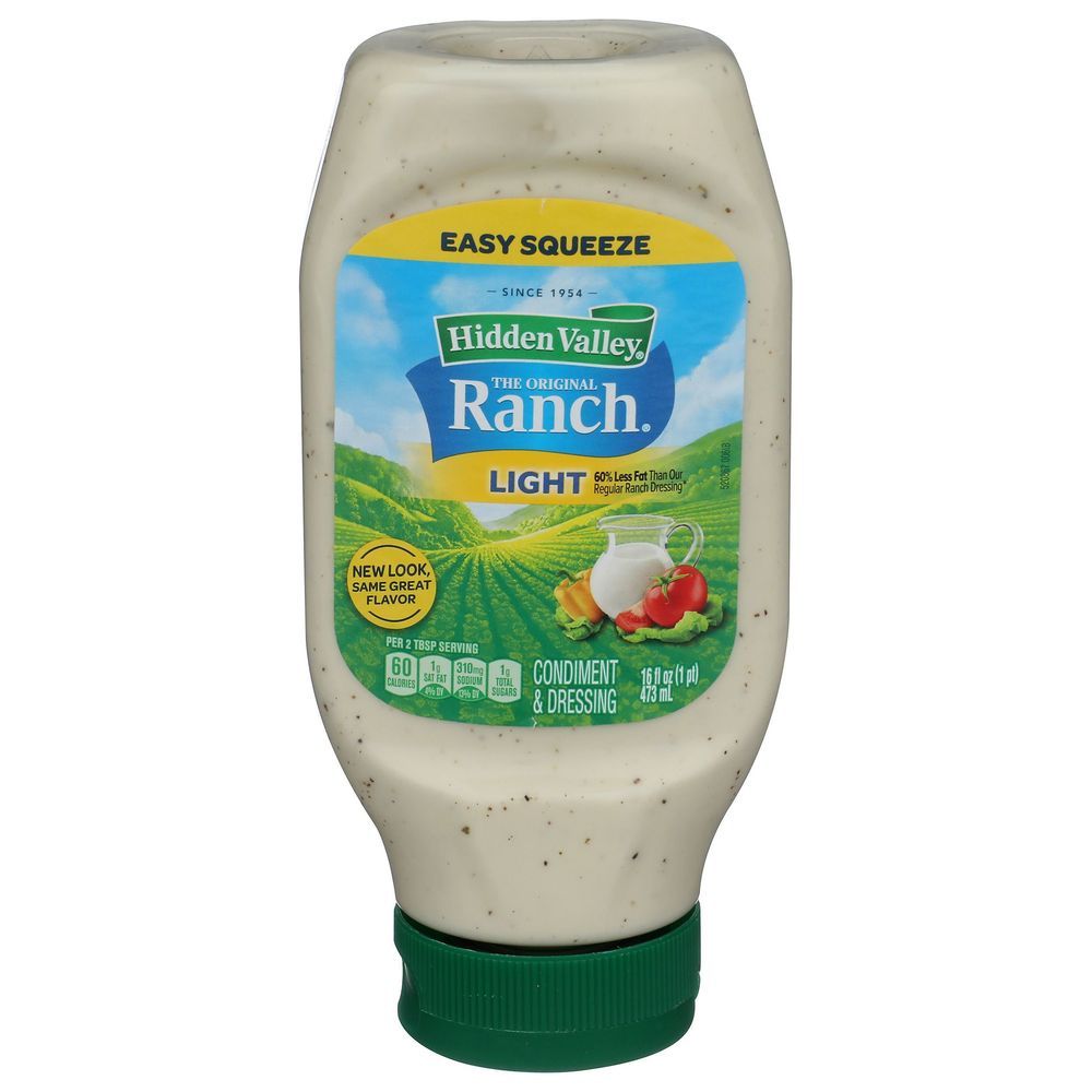 Hidden Valley Original Ranch Light Salad Dressing And Topping, 16 Fluid Ounce -- 6 Per Case