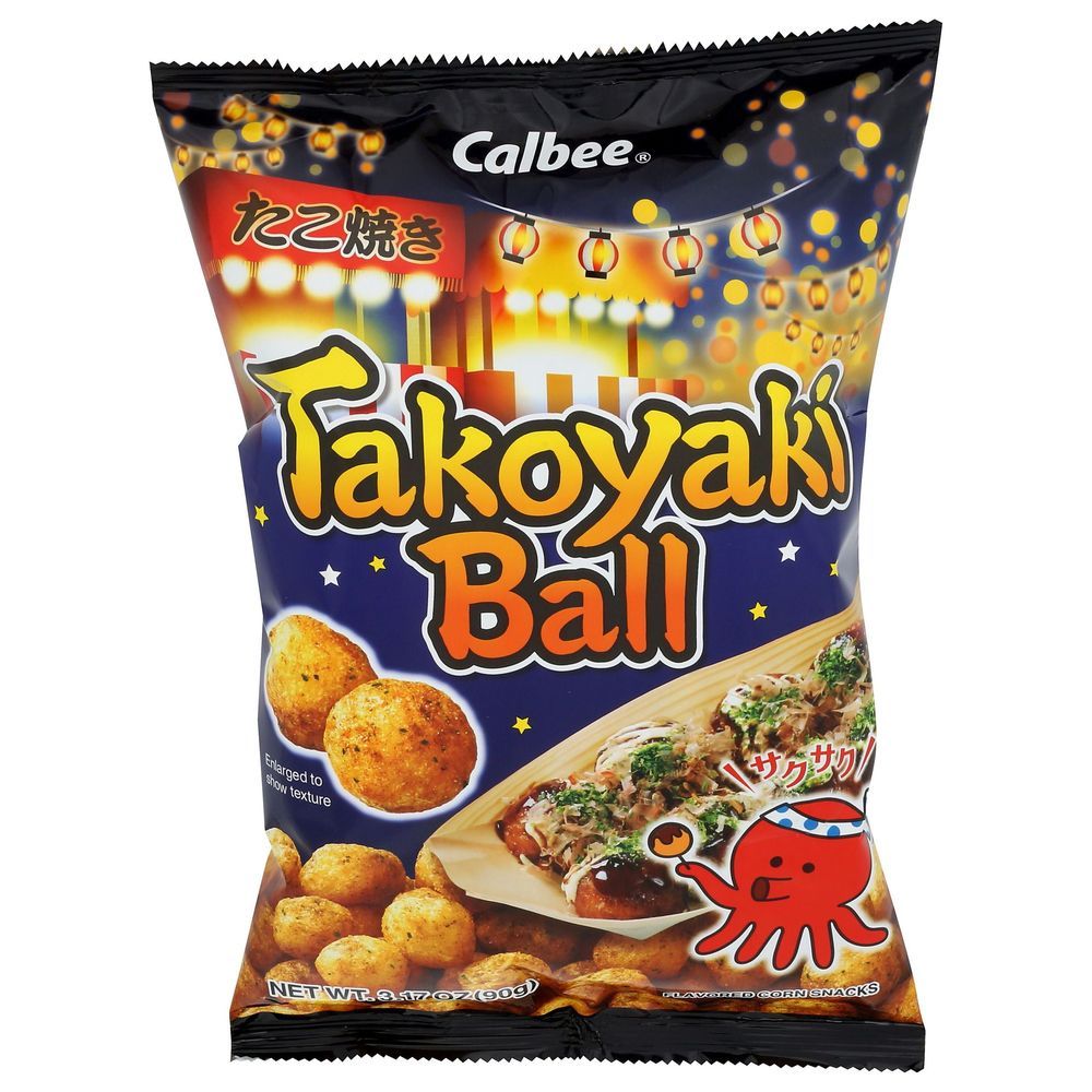 Calbee Takoyaki Ball Corn Snacks, 3.17 Ounce -- 6 Per Case