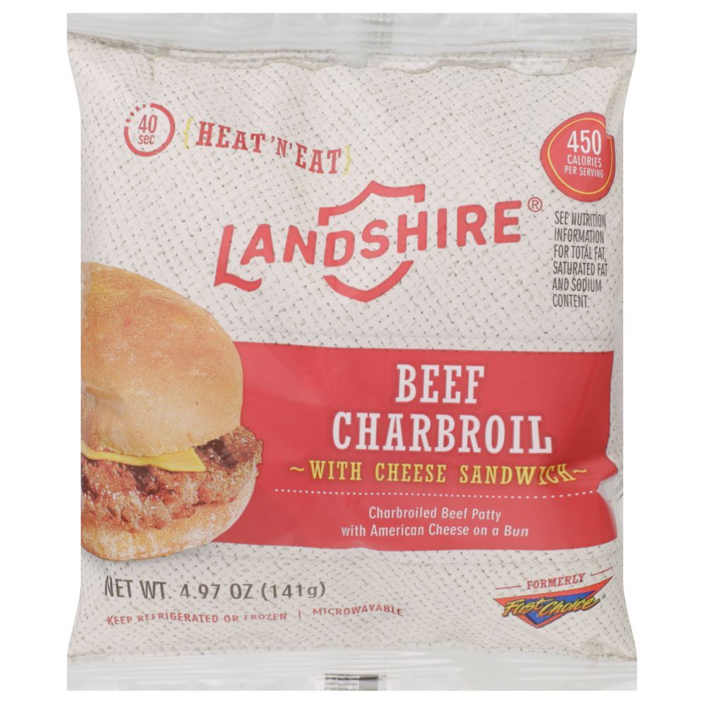Landshire Fast Choice Beef Charbroil With Cheese Sandwich, 4.97 Ounce -- 12 Per Case