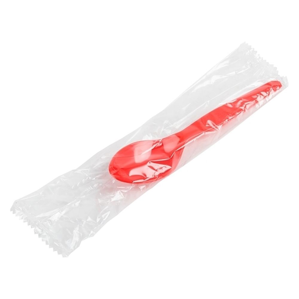Amercare Freddys Wrapped Red Teaspoon, 1000 Count
