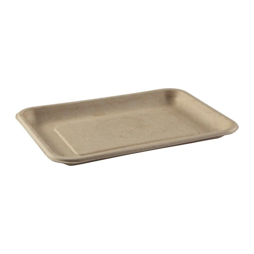 Primeware Natural Npfa Molded Fiber Tan Tray, 8 X 5.75 X 0.6 Inch -- 500 Per Case