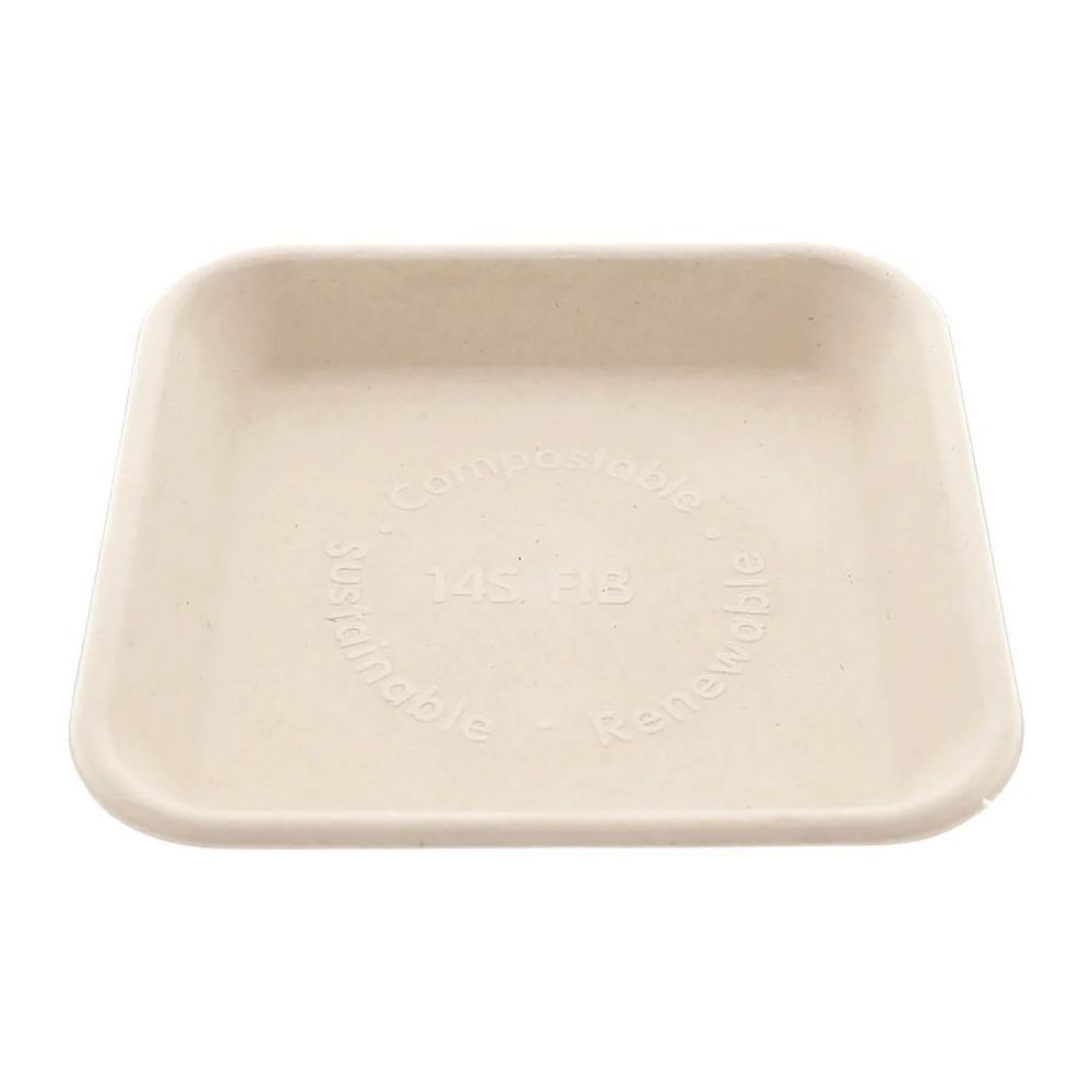 Primeware Natural Molded Fiber Tray, 6 X 6 X 0.875 Inch -- 500 Per Case