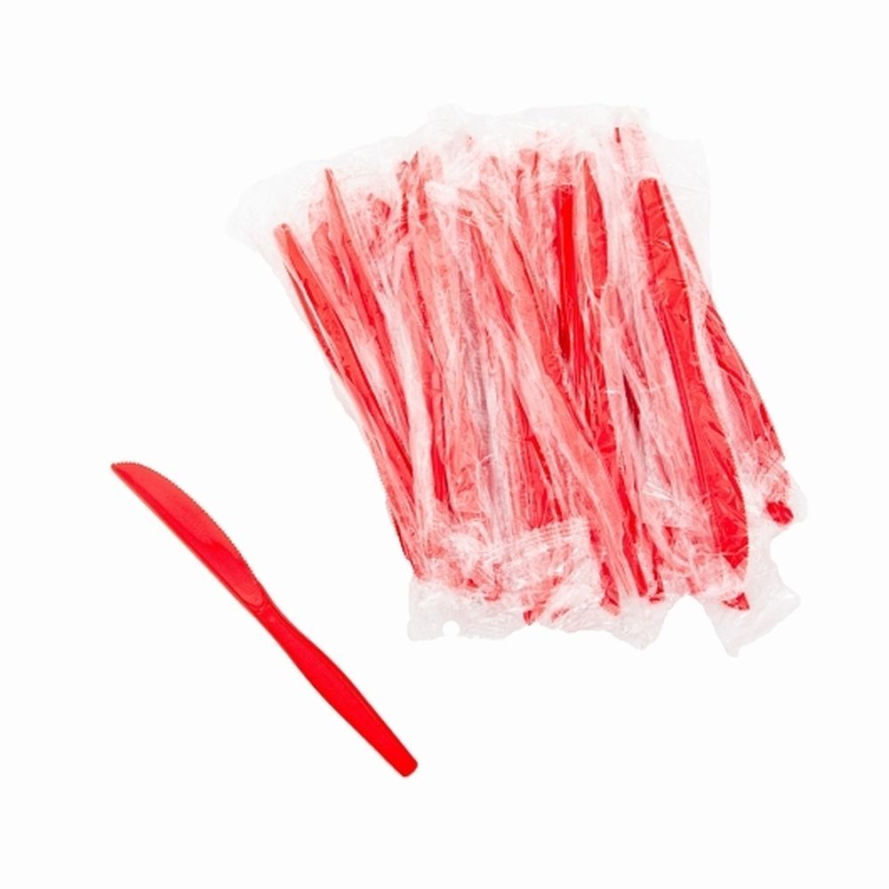 Amercare Red Polystyrene Medium Heavy Weight Knife, 1000 Count