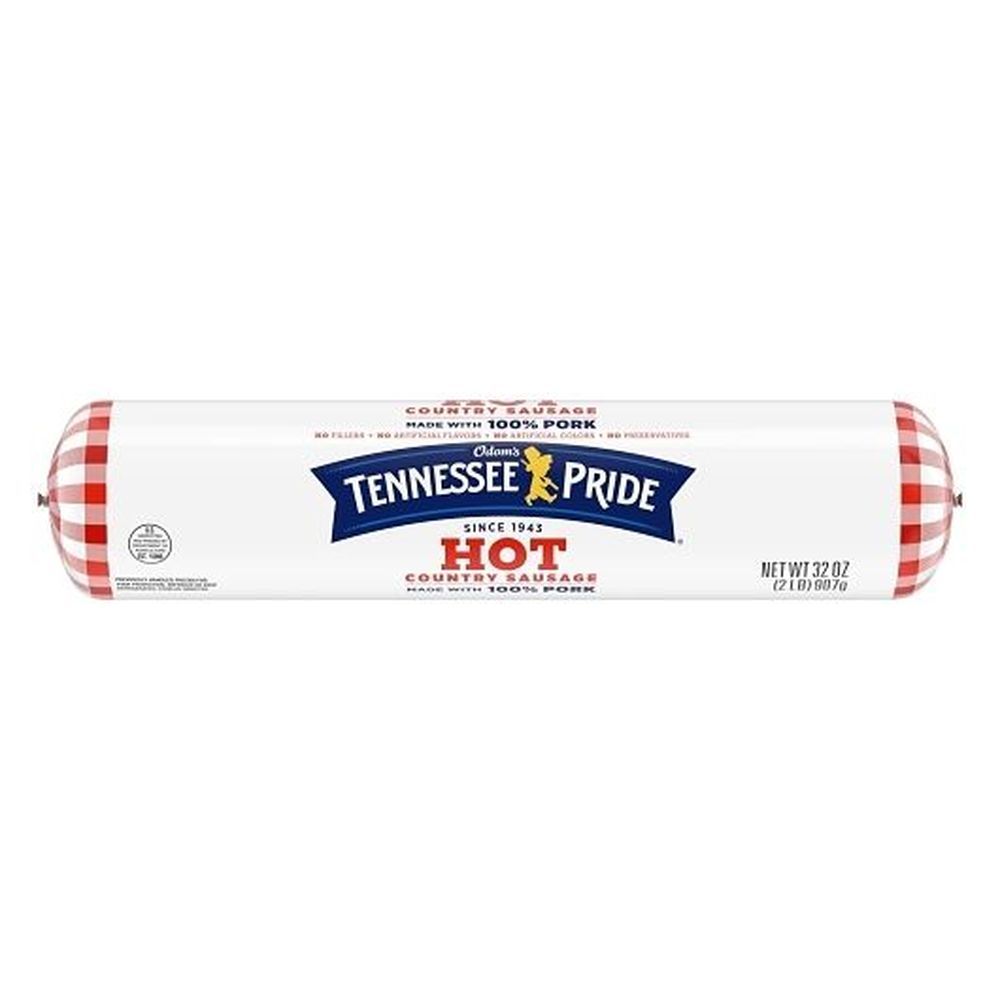 Odom's Tennessee Pride Hot Roll Sausage, 32 Ounce -- 6 Per Case