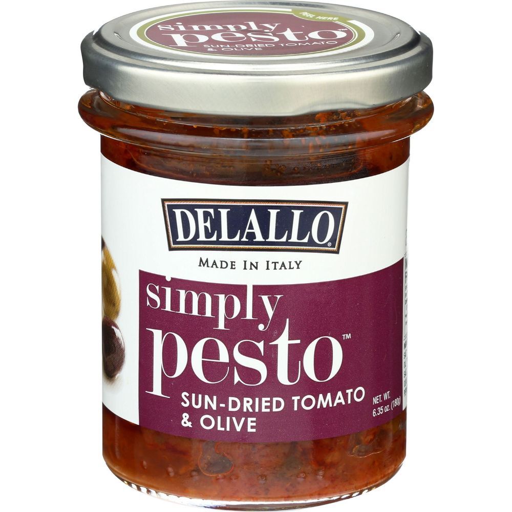 Delallo Simply Pesto Sun Dried Tomato Basil And Olive Pesto Sauce, 6.35 Ounce -- 6 Per Case