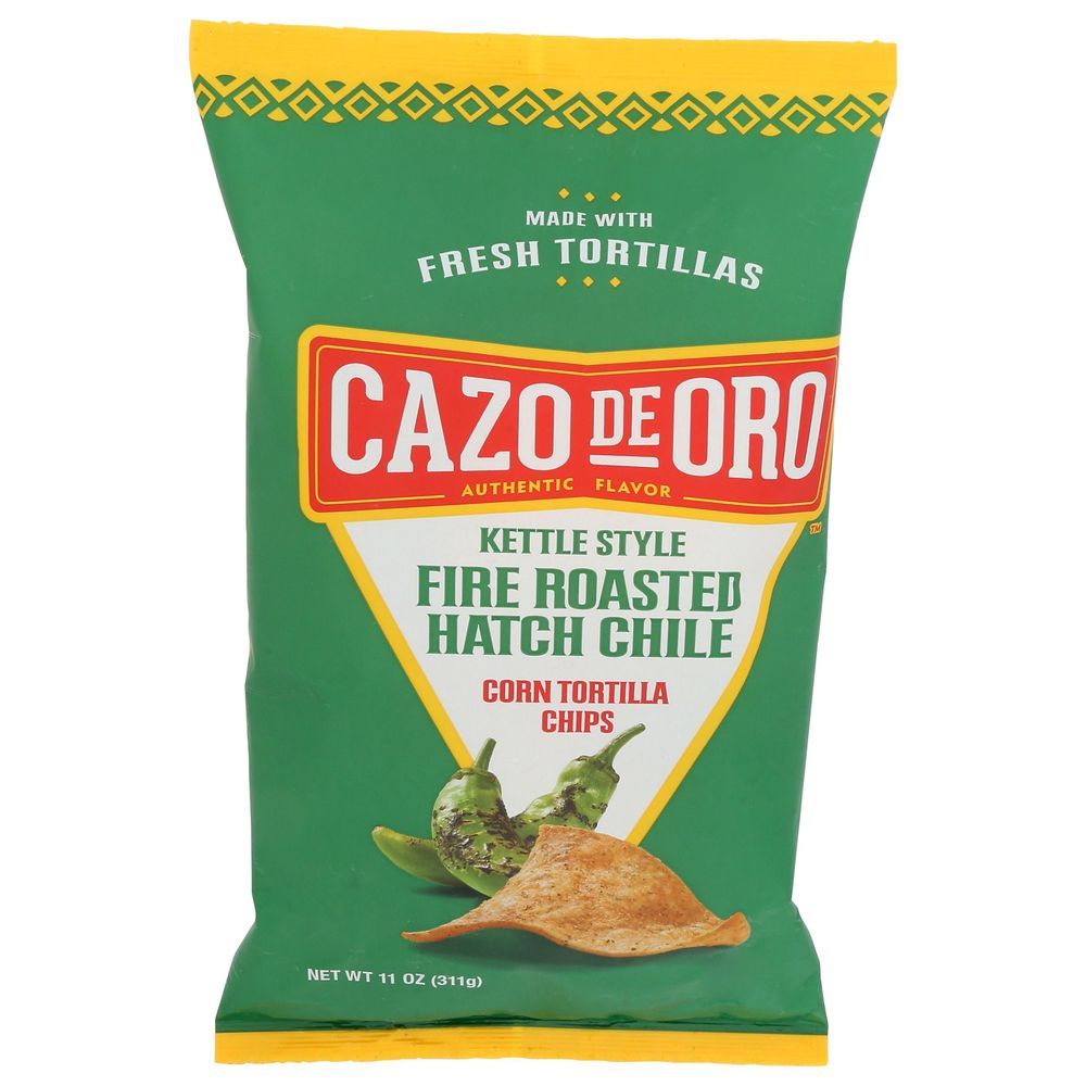 Cazo De Oro Fire Roasted Hatch Chile Corn Tortilla Chips, 11 Ounce -- 9 Per Case
